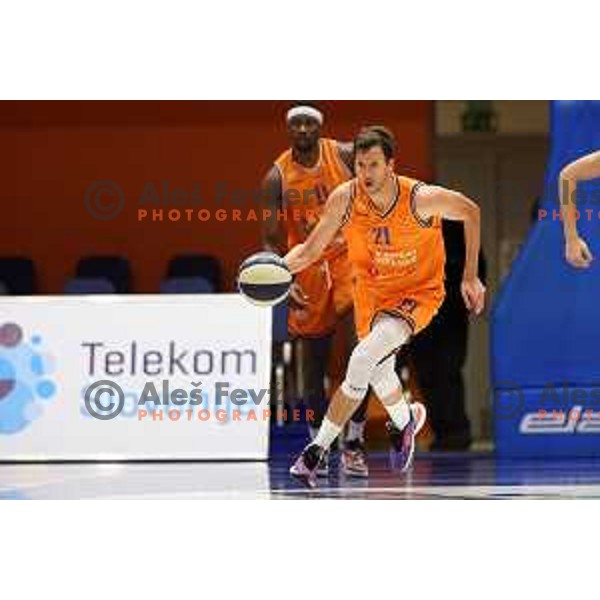 Blaz Mahkovic in action during Nova KBM league 2022-2033 regular season match between Helios Suns and Krka in Domzale, Slovenia on October 24, 2022