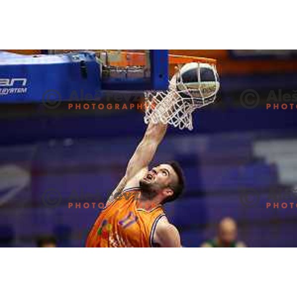 Niko Bacvic in action during Nova KBM league 2022-2033 regular season match between Helios Suns and Krka in Domzale, Slovenia on October 24, 2022