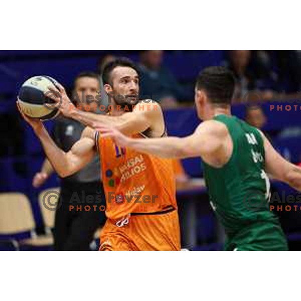 Niko Bacvic in action during Nova KBM league 2022-2033 regular season match between Helios Suns and Krka in Domzale, Slovenia on October 24, 2022