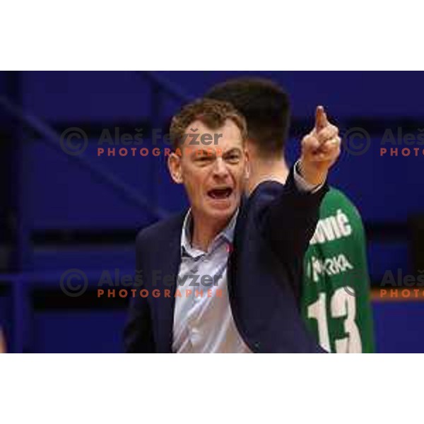 Gasper Okorn in action during Nova KBM league 2022-2033 regular season match between Helios Suns and Krka in Domzale, Slovenia on October 24, 2022