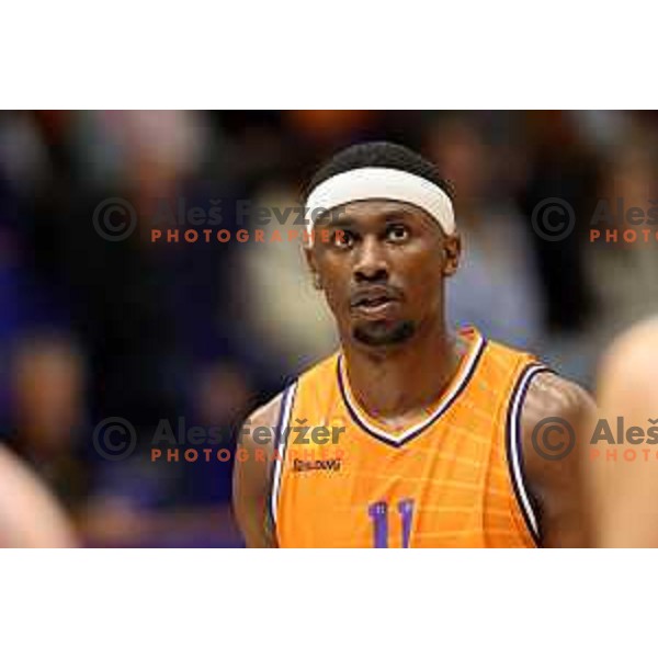 Dennis Tunstall in action during Nova KBM league 2022-2033 regular season match between Helios Suns and Krka in Domzale, Slovenia on October 24, 2022