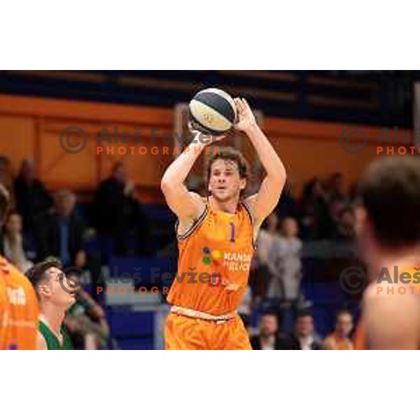 Austin Luke in action during Nova KBM league 2022-2033 regular season match between Helios Suns and Krka in Domzale, Slovenia on October 24, 2022