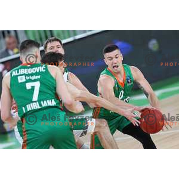 Matic Rebec in action during 7days EuroCup 2022-2023 regular season match between Cedevita Olimpija (SLO) and Joventut Badalona (ESP) in Stozice Arena, Ljubljana, Slovenia on October 26, 2022