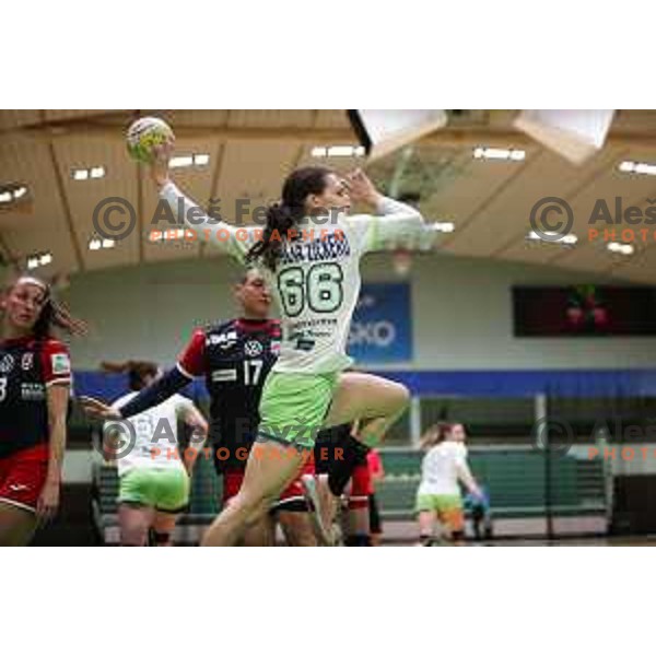 Tija Zickero Gomilar in action during friendly handball match between Slovenia and Croatia in Lasko, Slovenia on October 27, 2022