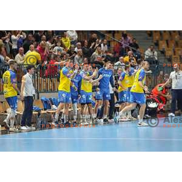 n action during EHF Champions League handball match between Celje Pivovarna Lasko and Lomza Kielce in Zlatorog Arena, Celje, Slovenia on Oktober 27, 2022