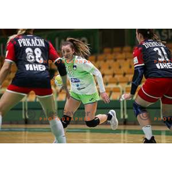 Nina Zulic in action during friendly handball match between Slovenia and Croatia in Lasko, Slovenia on October 27, 2022