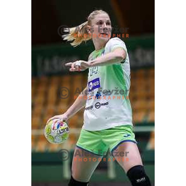 Tamara Mavsar in action during friendly handball match between Slovenia and Croatia in Lasko, Slovenia on October 27, 2022