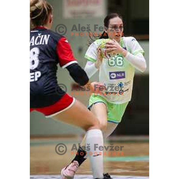 Tija Zickero Gomilar in action during friendly handball match between Slovenia and Croatia in Lasko, Slovenia on October 27, 2022