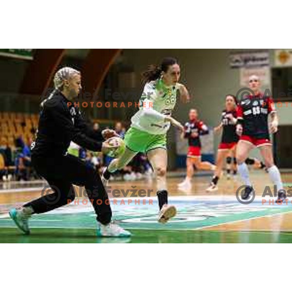 Tija Zickero Gomilar in action during friendly handball match between Slovenia and Croatia in Lasko, Slovenia on October 27, 2022