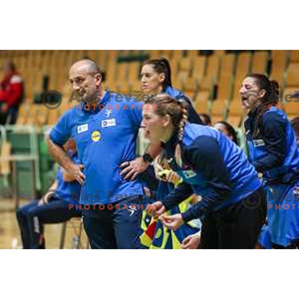 Dragan Adzic in action during friendly handball match between Slovenia and Croatia in Lasko, Slovenia on October 27, 2022