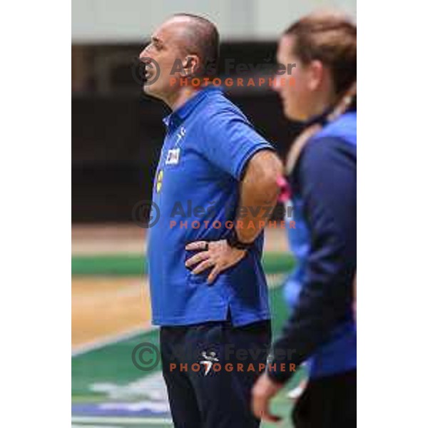 Dragan Adzic in action during friendly handball match between Slovenia and Croatia in Lasko, Slovenia on October 27, 2022