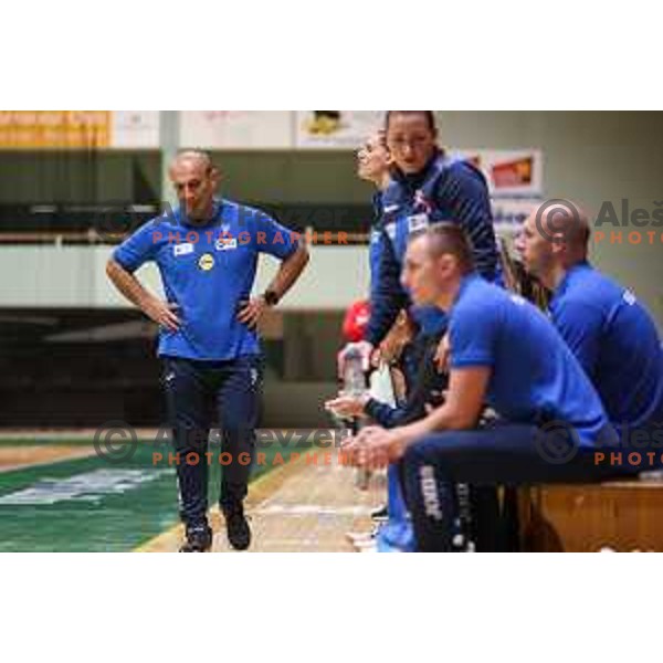 Dragan Adzic in action during friendly handball match between Slovenia and Croatia in Lasko, Slovenia on October 27, 2022