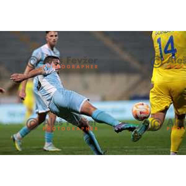 Matija Sirok in action during Prva Liga Telemach 2022-2023 football match between Domzale and Gorica in Domzale, Slovenia on October 28,2022