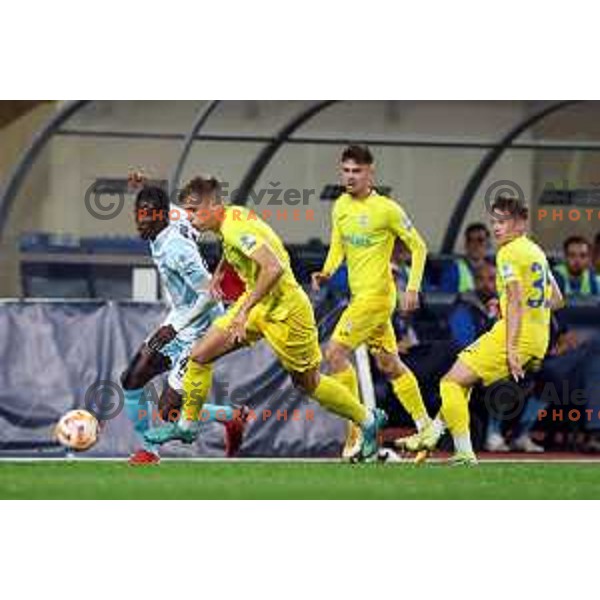 in action during Prva Liga Telemach 2022-2023 football match between Domzale and Gorica in Domzale, Slovenia on October 28,2022