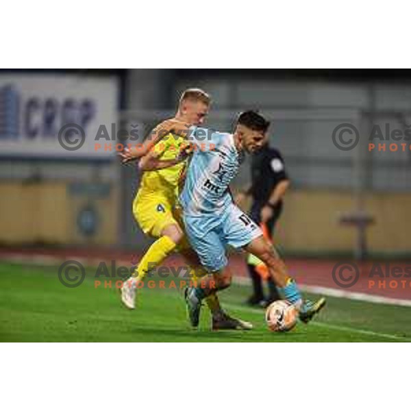 in action during Prva Liga Telemach 2022-2023 football match between Domzale and Gorica in Domzale, Slovenia on October 28,2022