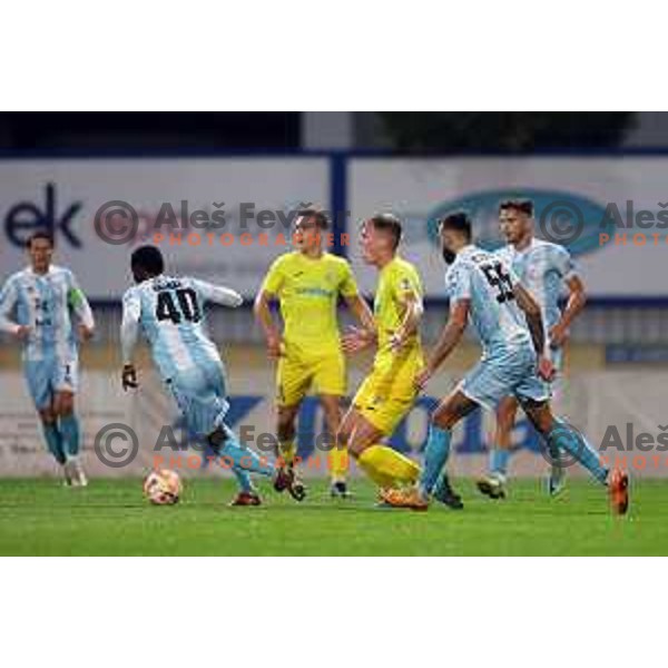 in action during Prva Liga Telemach 2022-2023 football match between Domzale and Gorica in Domzale, Slovenia on October 28,2022