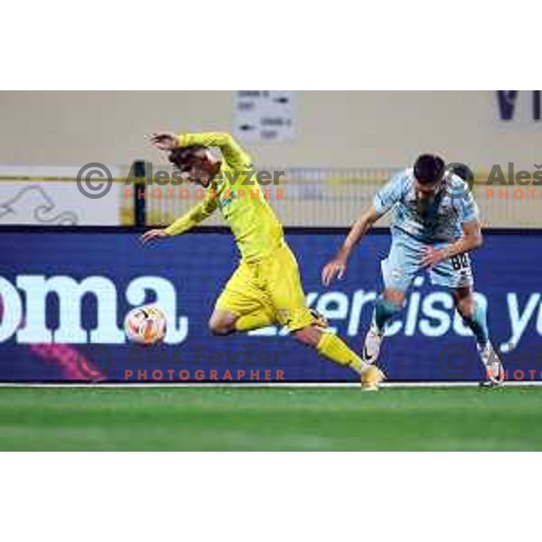 in action during Prva Liga Telemach 2022-2023 football match between Domzale and Gorica in Domzale, Slovenia on October 28,2022