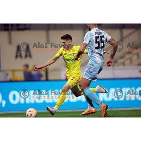 in action during Prva Liga Telemach 2022-2023 football match between Domzale and Gorica in Domzale, Slovenia on October 28,2022