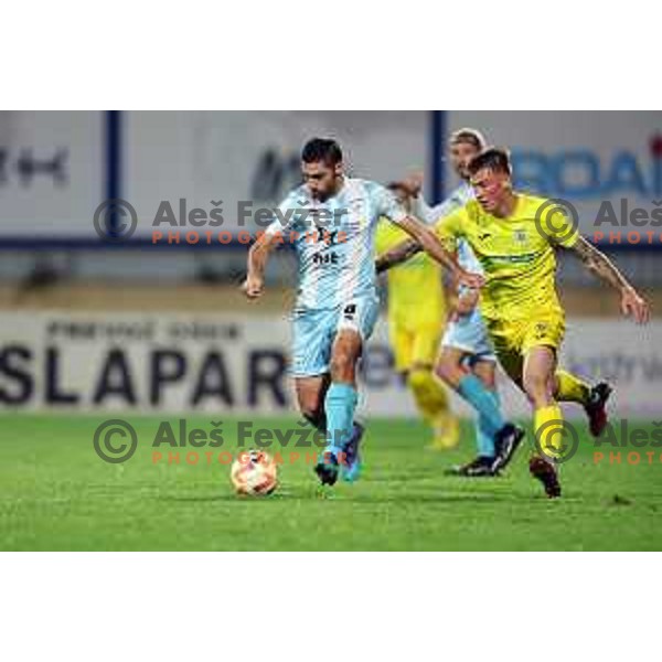 in action during Prva Liga Telemach 2022-2023 football match between Domzale and Gorica in Domzale, Slovenia on October 28,2022