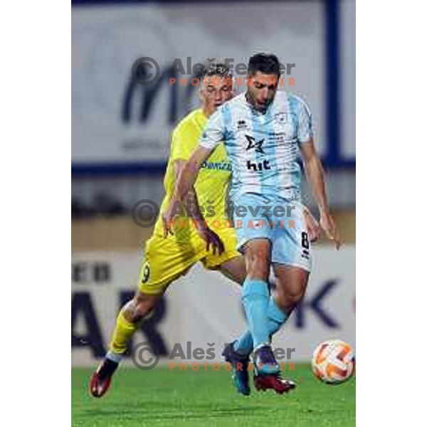 in action during Prva Liga Telemach 2022-2023 football match between Domzale and Gorica in Domzale, Slovenia on October 28,2022