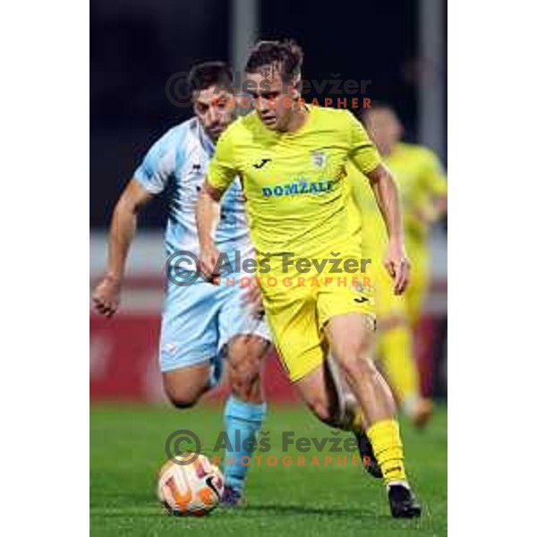 in action during Prva Liga Telemach 2022-2023 football match between Domzale and Gorica in Domzale, Slovenia on October 28,2022