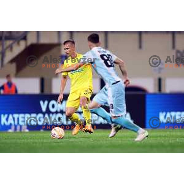 in action during Prva Liga Telemach 2022-2023 football match between Domzale and Gorica in Domzale, Slovenia on October 28,2022