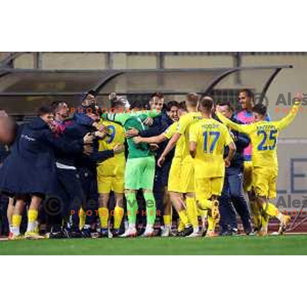 in action during Prva Liga Telemach 2022-2023 football match between Domzale and Gorica in Domzale, Slovenia on October 28,2022