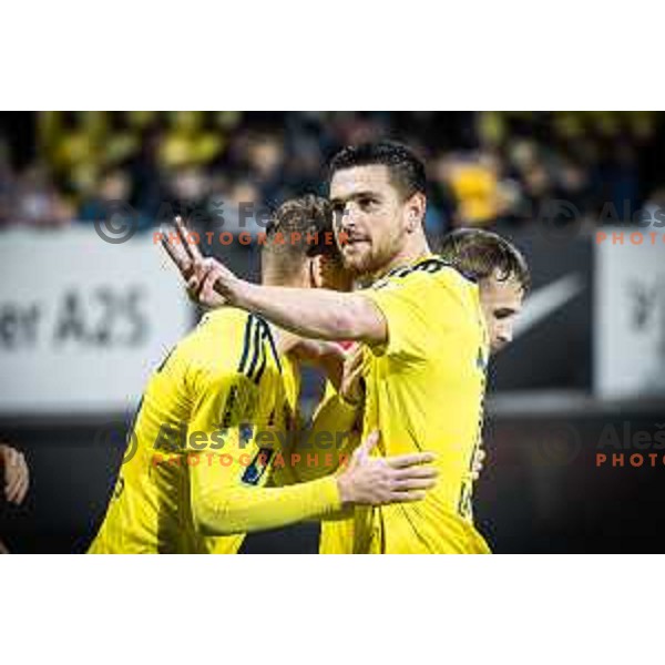 Zan Vipotnik celebrating during Prva liga Telemach football match between Celje and Maribor in Arena z’dezele, Celje, Slovenia on October 29, 2022. Photo: Jure Banfi