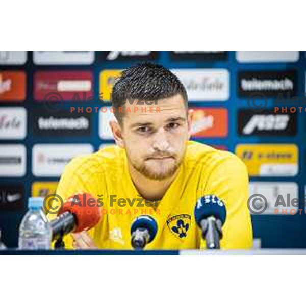 Zan Vipotnik at the press conference during Prva liga Telemach football match between Celje and Maribor in Arena z’dezele, Celje, Slovenia on October 29, 2022. Photo: Jure Banfi