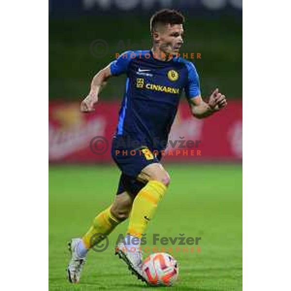 in action during Prva liga Telemach football match between Celje and Maribor in Arena z’dezele, Celje, Slovenia on October 29, 2022