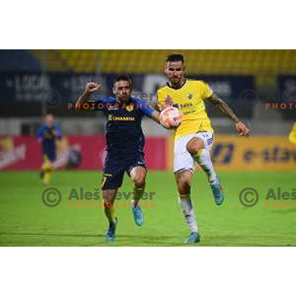 in action during Prva liga Telemach football match between Celje and Maribor in Arena z’dezele, Celje, Slovenia on October 29, 2022