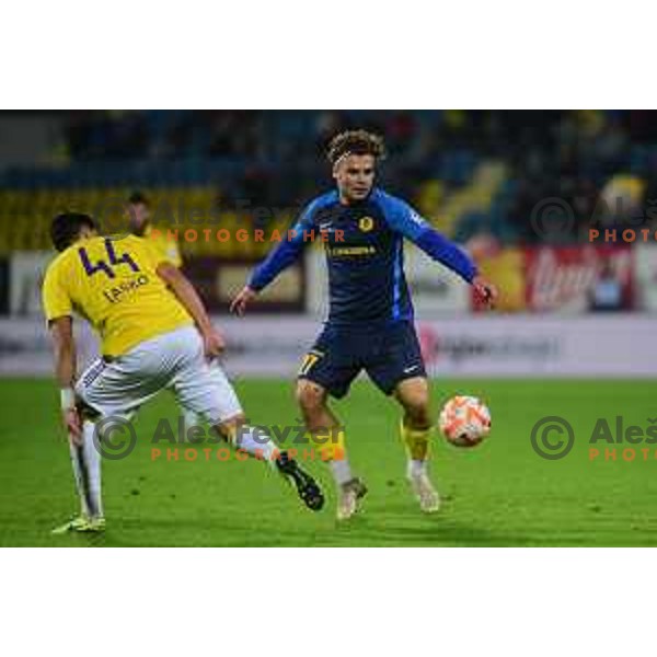 in action during Prva liga Telemach football match between Celje and Maribor in Arena z’dezele, Celje, Slovenia on October 29, 2022