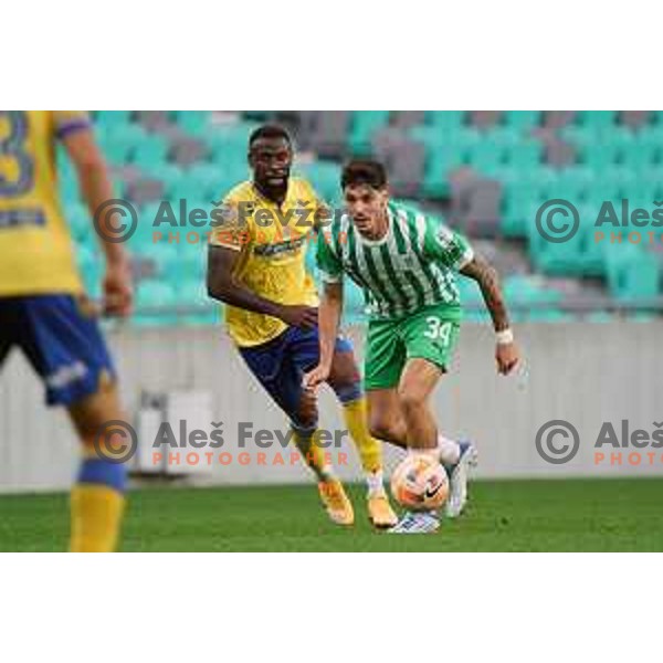 Agustin Doffo in action during Prva Liga Telemach 2022-2023 football match between Olimpija and Koper in SRC Stozice, Ljubljana, Slovenia on October 30, 2022