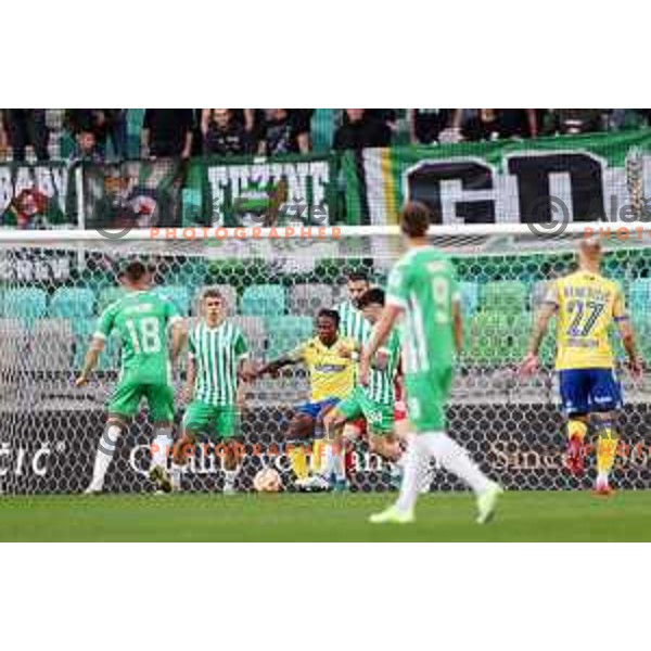 In action during Prva Liga Telemach 2022-2023 football match between Olimpija and Koper in SRC Stozice, Ljubljana, Slovenia on October 30, 2022