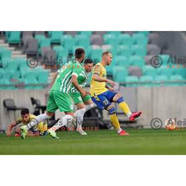 In action during Prva Liga Telemach 2022-2023 football match between Olimpija and Koper in SRC Stozice, Ljubljana, Slovenia on October 30, 2022