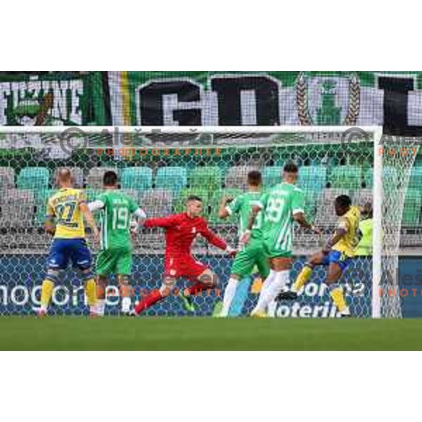 In action during Prva Liga Telemach 2022-2023 football match between Olimpija and Koper in SRC Stozice, Ljubljana, Slovenia on October 30, 2022