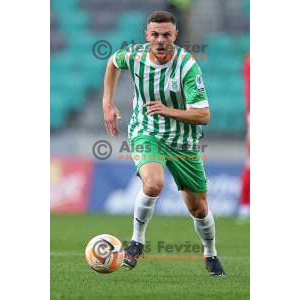 In action during Prva Liga Telemach 2022-2023 football match between Olimpija and Koper in SRC Stozice, Ljubljana, Slovenia on October 30, 2022