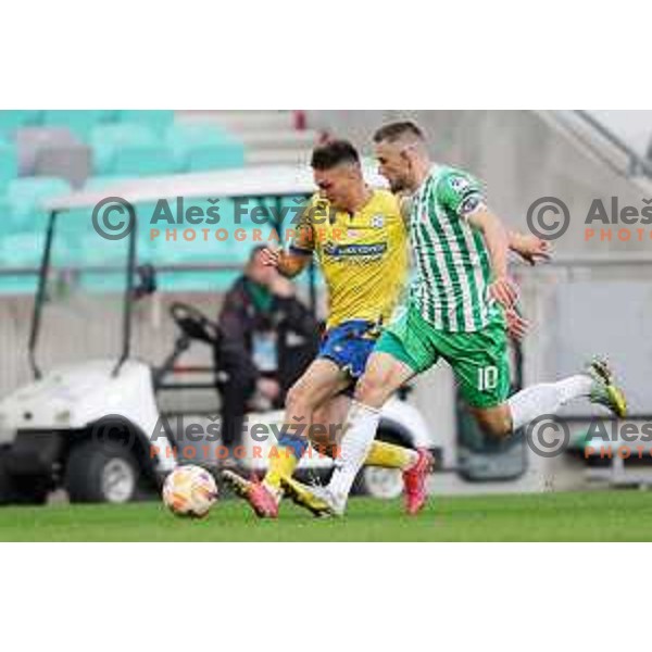 Timi Max Elsnik in action during Prva Liga Telemach 2022-2023 football match between Olimpija and Koper in SRC Stozice, Ljubljana, Slovenia on October 30, 2022