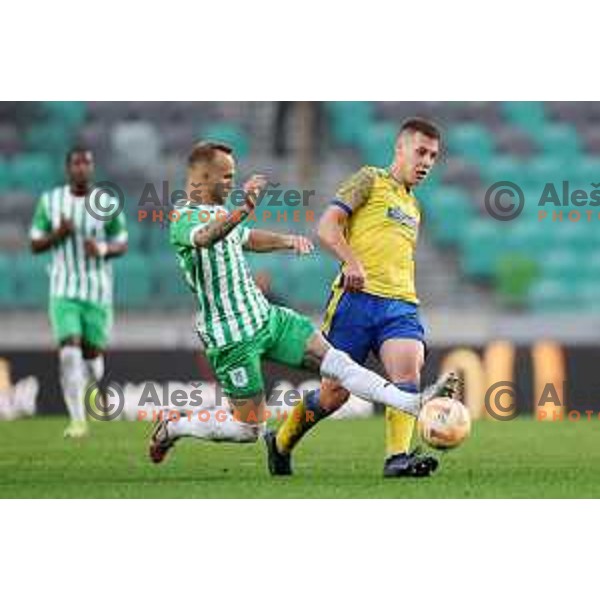 In action during Prva Liga Telemach 2022-2023 football match between Olimpija and Koper in SRC Stozice, Ljubljana, Slovenia on October 30, 2022