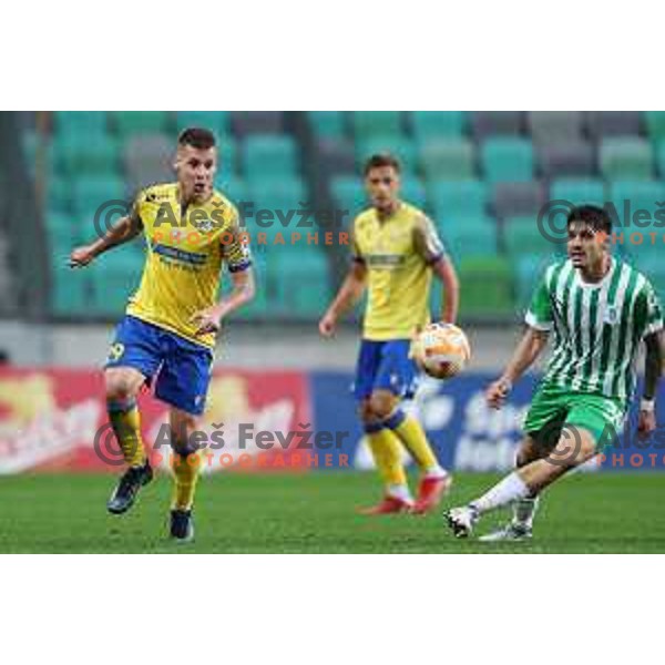 Agustin Doffo in action during Prva Liga Telemach 2022-2023 football match between Olimpija and Koper in SRC Stozice, Ljubljana, Slovenia on October 30, 2022