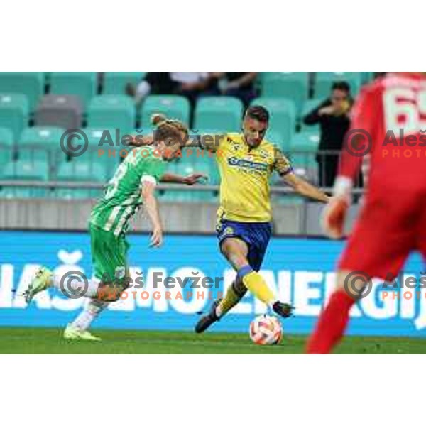 In action during Prva Liga Telemach 2022-2023 football match between Olimpija and Koper in SRC Stozice, Ljubljana, Slovenia on October 30, 2022