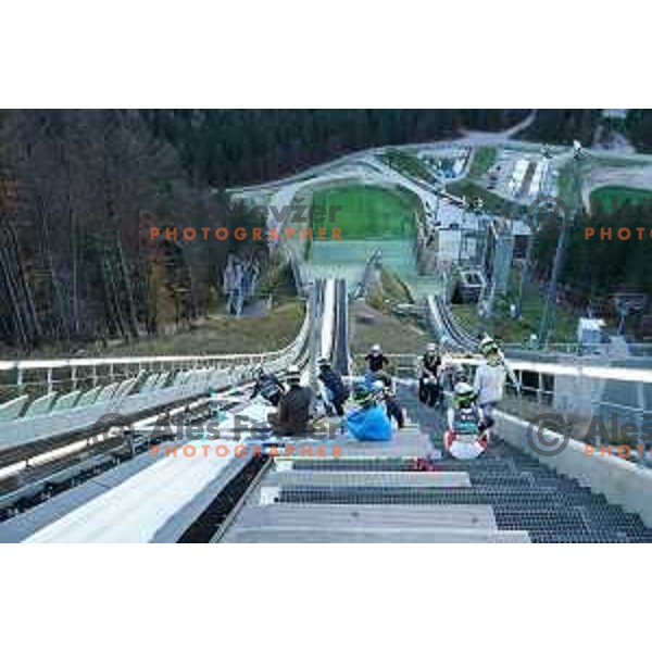 Training of Slovenia Nordic Ski-jumping team in Planica, Slovenia on October 27, 2022