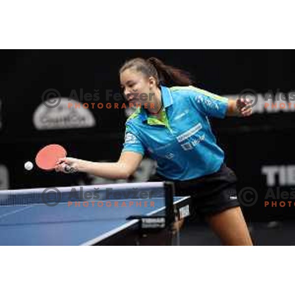 Lara Opeka during Women\'s singles qualifying first day for World Table tennis Contender Nova Gorica, Slovenia on October 31, 2022