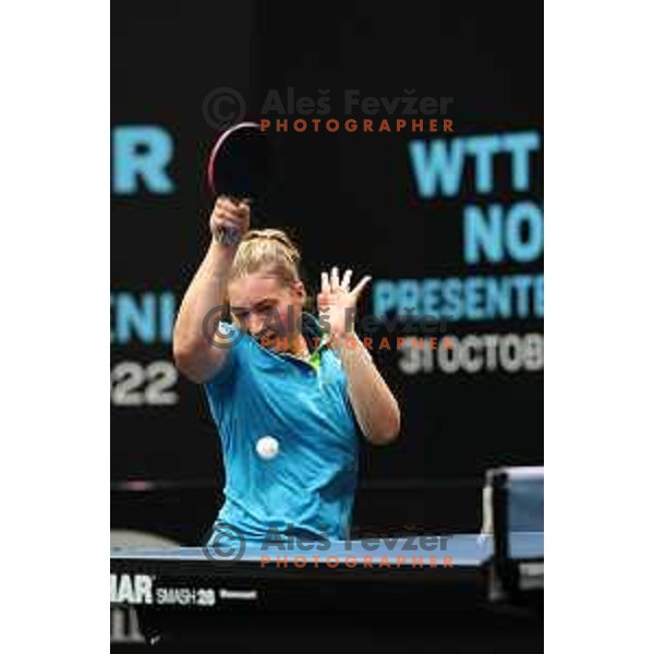 Lea Paulin during Women\'s singles qualifying first day for World Table tennis Contender Nova Gorica, Slovenia on October 31, 2022