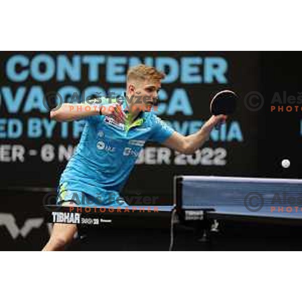 Peter Hribar during Men\'s singles qualifying first day for World Table Tennis Contender Nova Gorica, Slovenia on October 31, 2022