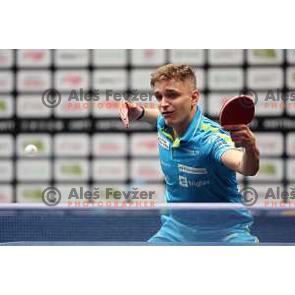 Peter Hribar during Men\'s singles qualifying first day for World Table Tennis Contender Nova Gorica, Slovenia on October 31, 2022