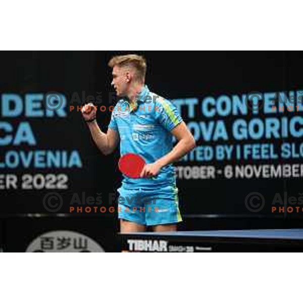 Peter Hribar during Men\'s singles qualifying first day for World Table Tennis Contender Nova Gorica, Slovenia on October 31, 2022