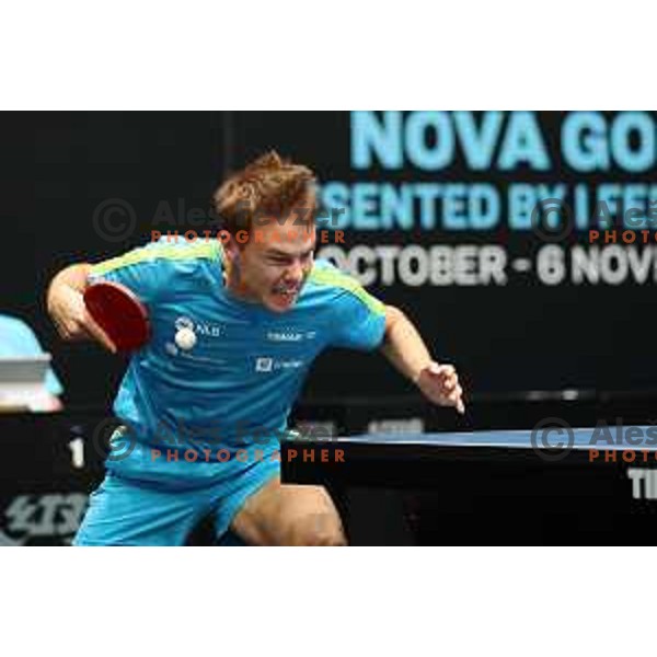 Tilen Cvetko during Men\'s singles qualifying first day for World Table tennis Contender Nova Gorica, Slovenia on October 31, 2022