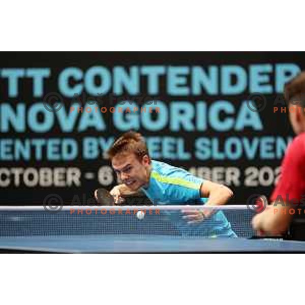 Tilen Cvetko during Men\'s singles qualifying first day for World Table tennis Contender Nova Gorica, Slovenia on October 31, 2022