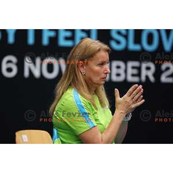 Coach Vesna Ojstersek during Women\'s singles qualifying first day for World Table tennis Contender Nova Gorica, Slovenia on October 31, 2022